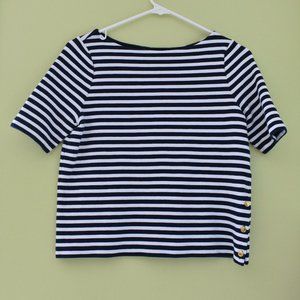 Ralph Lauren Stretchy Navy and White Striped Top